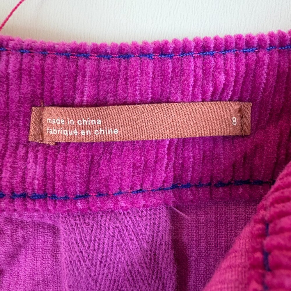 Anthropologie Pilcro Magenta Corduroy Skirt 8 - Picture 7 of 9